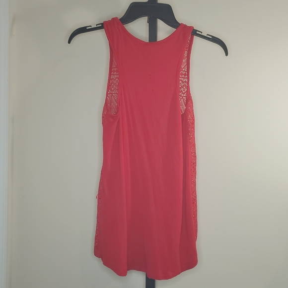 Red Tank Top Sleeveless Lace Front Tank Top Small - Picture 6 of 6